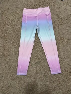 Women’s Victoria’s Secret Ombre Pink & Light Blue Active Leggings. EUC. Large.